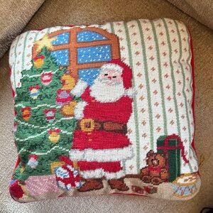 Festive Santa Claus Holiday Pillow